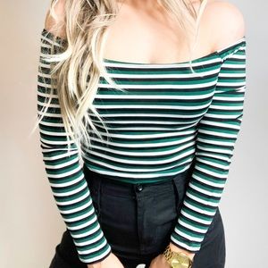 Off the shoulder long sleeve top